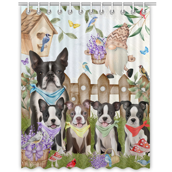 Boston Terrier Shower Curtain, Explore a Variety of Custom Designs, Personalized, Waterproof Bathtub Curtains with Hooks for Bathroom, Gift for Dog and Pet Lovers