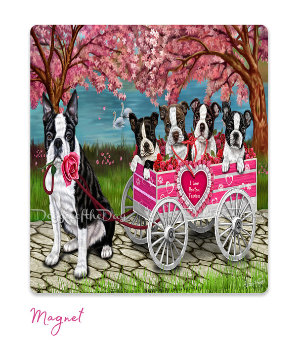 Mother's Day Gift Basket Boston Terrier Dogs Blanket, Pillow, Coasters, Magnet, Coffee Mug and Ornament