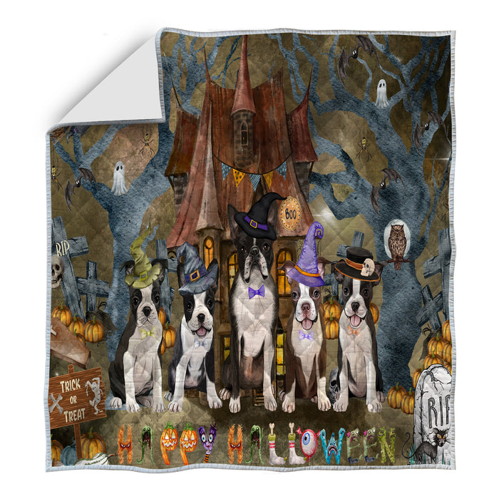 Boston Terrier Bedspread Quilt, Bedding Coverlet Quilted, Explore a Variety of Designs, Personalized, Custom, Dog Gift for Pet Lovers