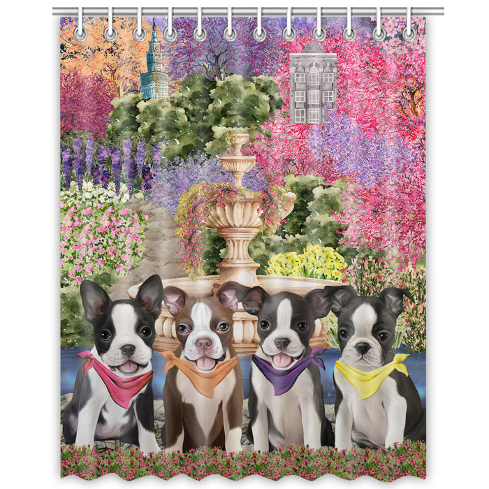 Boston Terrier Shower Curtain, Explore a Variety of Custom Designs, Personalized, Waterproof Bathtub Curtains with Hooks for Bathroom, Gift for Dog and Pet Lovers