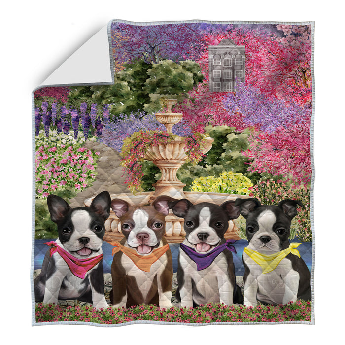 Boston Terrier Bed Quilt, Explore a Variety of Designs, Personalized, Custom, Bedding Coverlet Quilted, Pet and Dog Lovers Gift