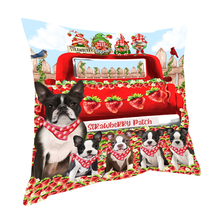 Boston Terrier Throw Pillow: Explore a Variety of Designs, Cushion Pillows for Sofa Couch Bed, Personalized, Custom, Dog Lover's Gifts