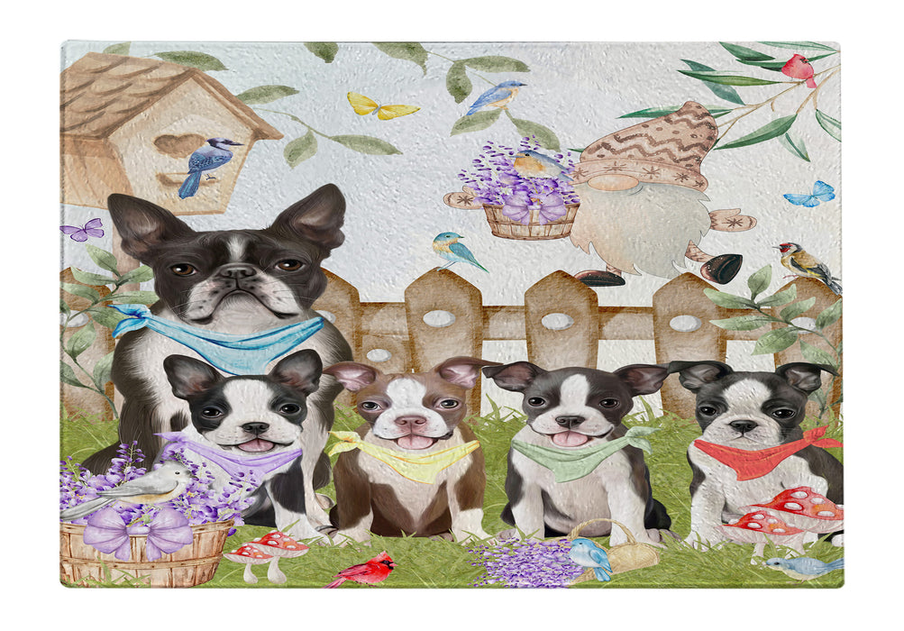 Boston Terrier Kitchen Cutting Board, Tempered Glass Scratch and Stain Resistant, Easy To Clean, Explore a Variety of Designs, Personalized, Custom, Pet and Dog Lovers Gift