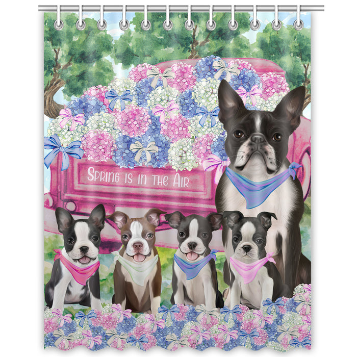 Boston Terrier Shower Curtain: Explore a Variety of Designs, Halloween Bathtub Curtains for Bathroom with Hooks, Personalized, Custom, Gift for Pet and Dog Lovers