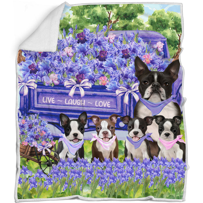 Boston Terrier Blanket: Explore a Variety of Custom Designs, Bed Cozy Woven, Fleece and Sherpa, Personalized Dog Gift for Pet Lovers