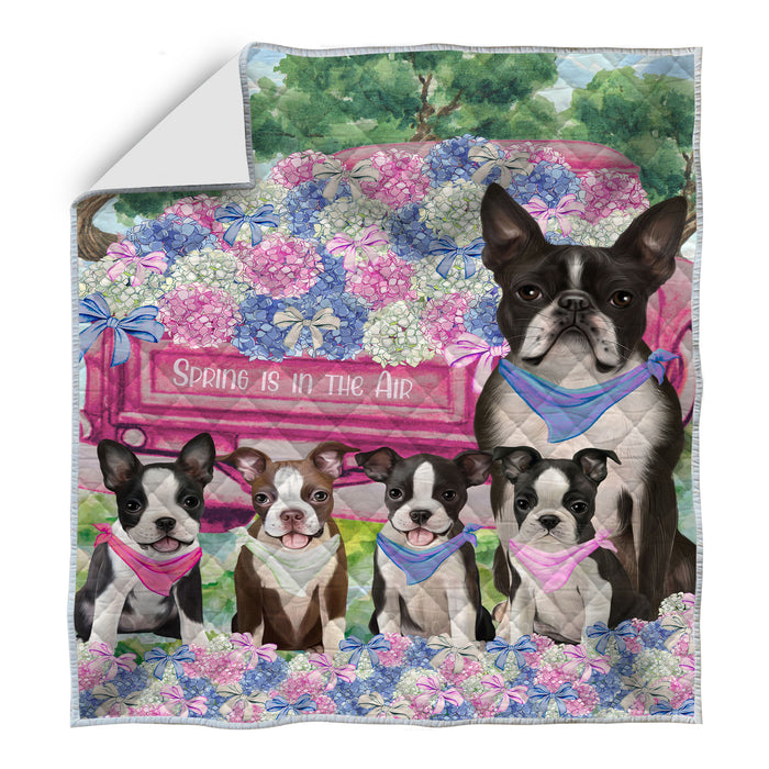 Boston Terrier Quilt: Explore a Variety of Personalized Designs, Custom, Bedding Coverlet Quilted, Pet and Dog Lovers Gift