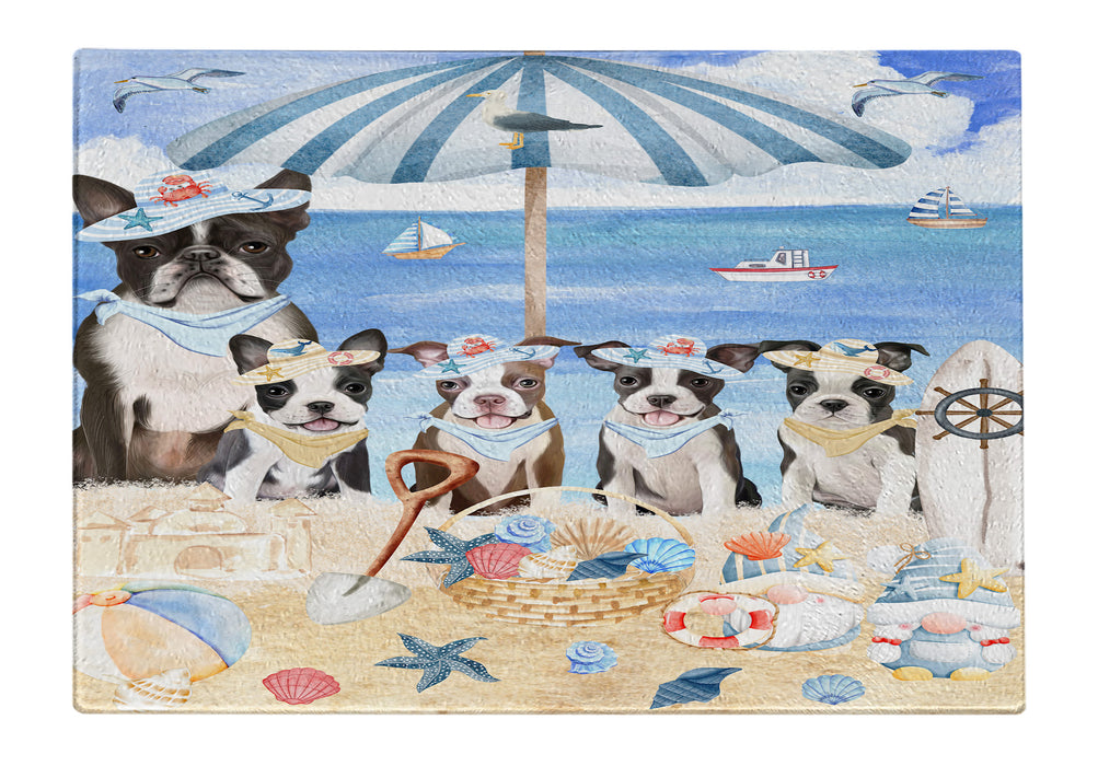Boston Terrier Cutting Board: Explore a Variety of Designs, Personalized, Custom, Kitchen Tempered Glass Scratch and Stain Resistant, Halloween Gift for Pet and Dog Lovers