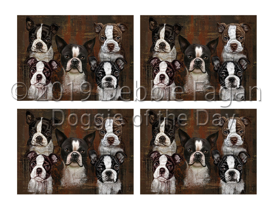 Rustic Boston Terrier Dogs Placemat
