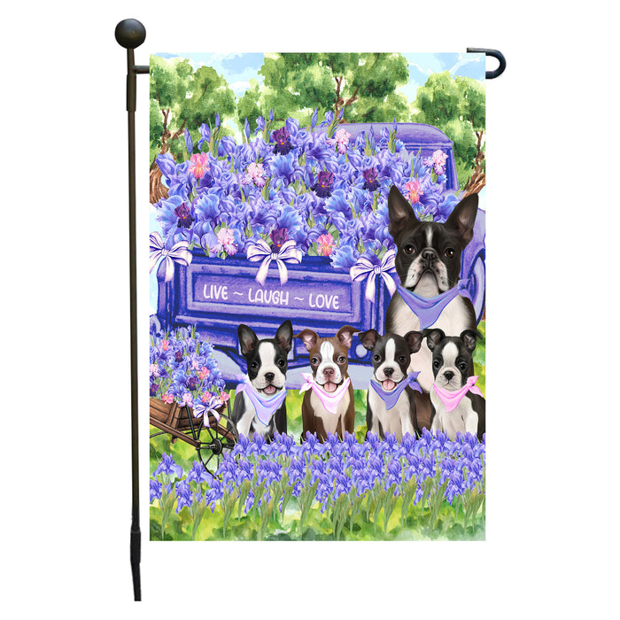 Boston Terrier Dogs Garden Flag for Dog and Pet Lovers, Explore a Variety of Designs, Custom, Personalized, Weather Resistant, Double-Sided, Outdoor Garden Yard Decoration