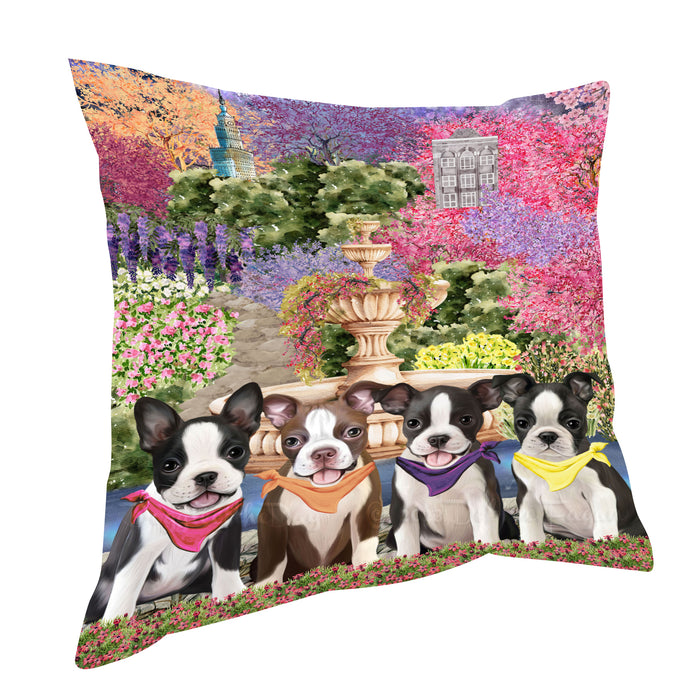 Boston Terrier Throw Pillow: Explore a Variety of Designs, Custom, Cushion Pillows for Sofa Couch Bed, Personalized, Dog Lover's Gifts