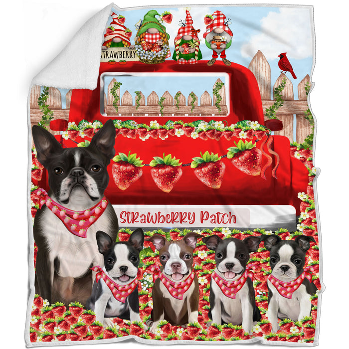 Boston Terrier Bed Blanket, Explore a Variety of Designs, Custom, Soft and Cozy, Personalized, Throw Woven, Fleece and Sherpa, Gift for Pet and Dog Lovers