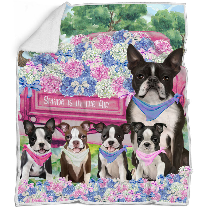 Boston Terrier Blanket: Explore a Variety of Personalized Designs, Bed Cozy Sherpa, Fleece and Woven, Custom Dog Gift for Pet Lovers
