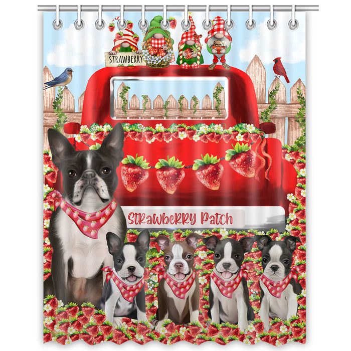 Boston Terrier Shower Curtain, Explore a Variety of Personalized Designs, Custom, Waterproof Bathtub Curtains with Hooks for Bathroom, Dog Gift for Pet Lovers