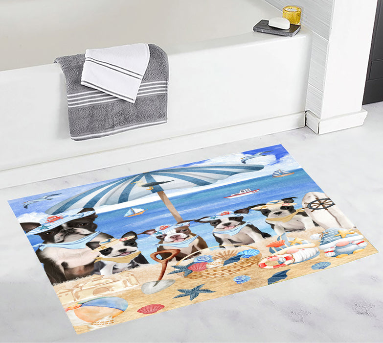 Boston Terrier Bath Mat: Non-Slip Bathroom Rug Mats, Custom, Explore a Variety of Designs, Personalized, Gift for Pet and Dog Lovers
