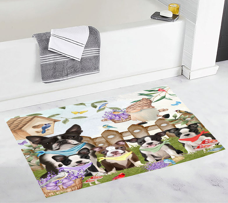 Boston Terrier Bath Mat: Explore a Variety of Designs, Personalized, Anti-Slip Bathroom Halloween Rug Mats, Custom, Pet Gift for Dog Lovers