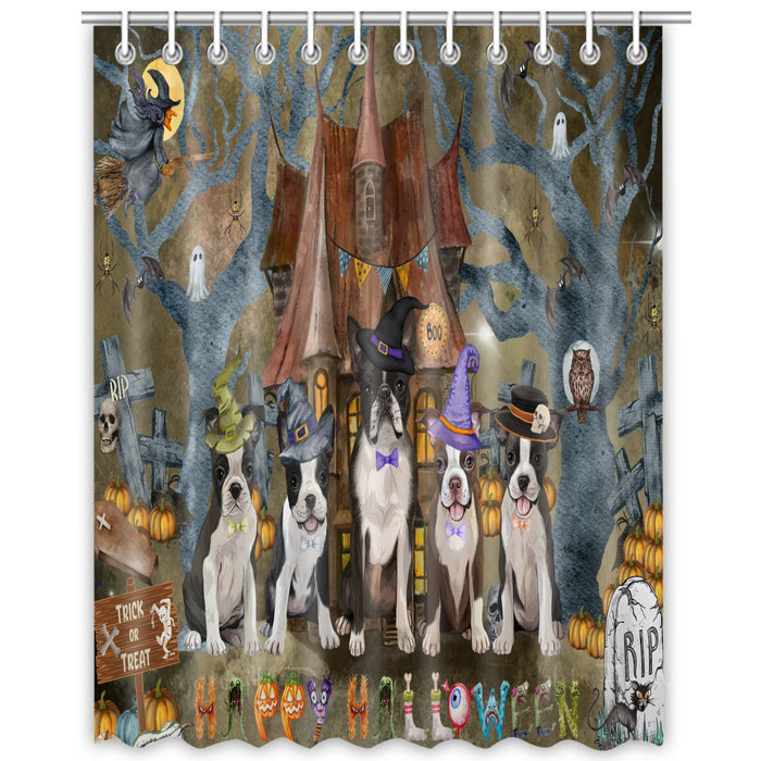 Boston Terrier Shower Curtain, Personalized Bathtub Curtains for Bathroom Decor with Hooks, Explore a Variety of Designs, Custom, Pet Gift for Dog Lovers
