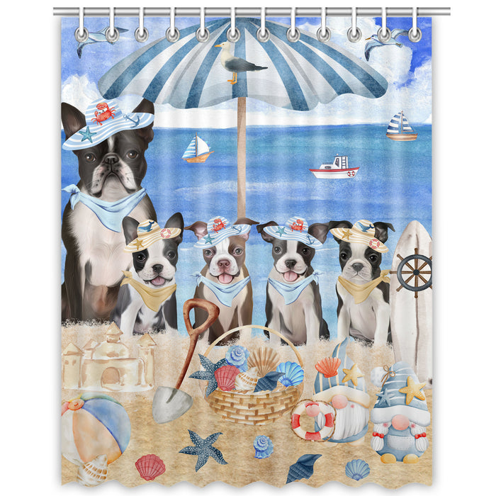 Boston Terrier Shower Curtain, Custom Bathtub Curtains with Hooks for Bathroom, Explore a Variety of Designs, Personalized, Gift for Pet and Dog Lovers
