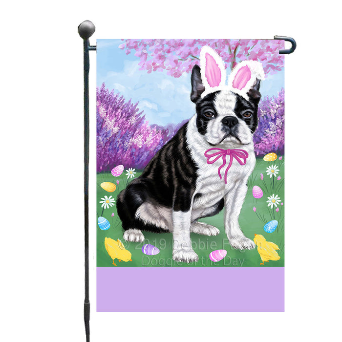 Personalized Easter Holiday Boston Terrier Dog Custom Garden Flags GFLG-DOTD-A58778