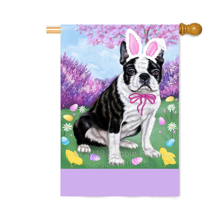 Personalized Easter Holiday Boston Terrier Dog Custom House Flag FLG-DOTD-A58834