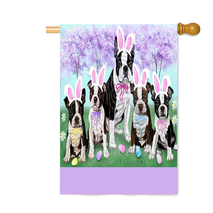 Personalized Easter Holiday Boston Terrier Dogs Custom House Flag FLG-DOTD-A58835