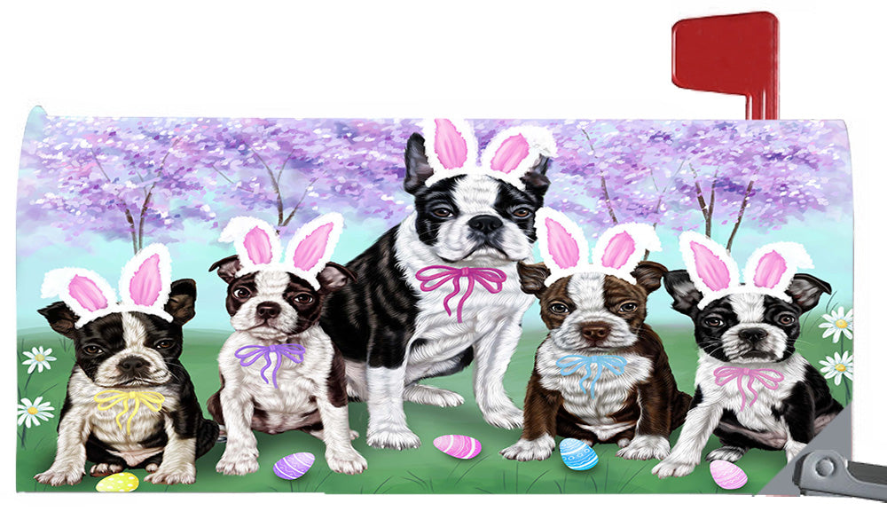 Easter Holidays Boston Terrier Dogs Magnetic Mailbox Cover MBC48381