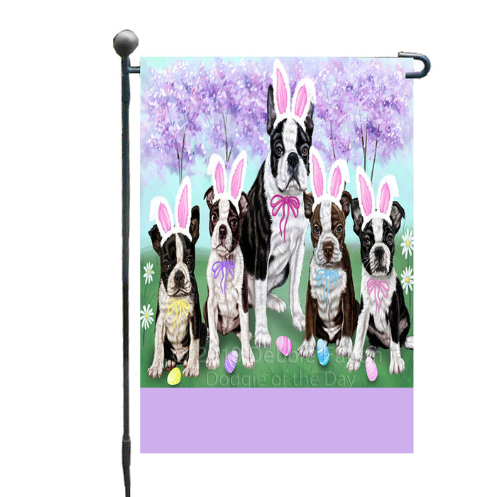 Personalized Easter Holiday Boston Terrier Dogs Custom Garden Flags GFLG-DOTD-A58779