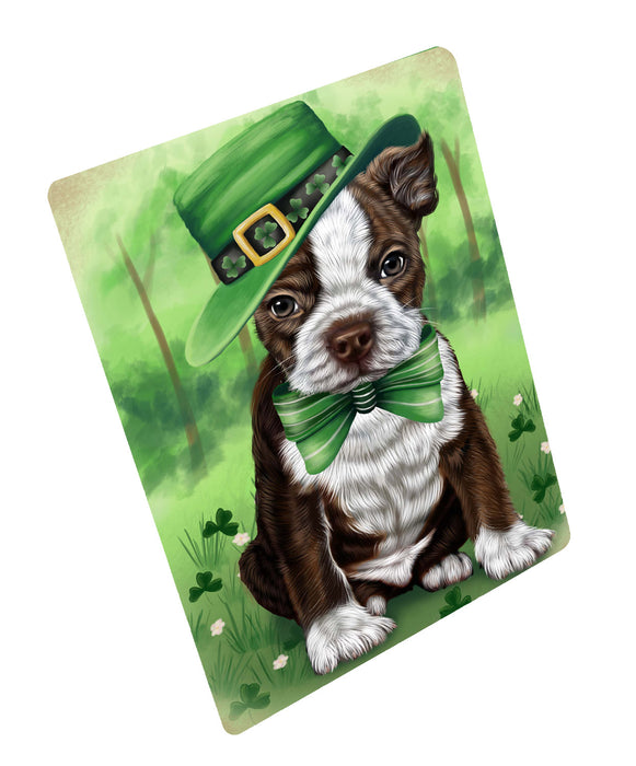 St. Patrick's Day Boston Terrier Dog Cutting Board - For Kitchen - Scratch & Stain Resistant - Designed To Stay In Place - Easy To Clean By Hand - Perfect for Chopping Meats, Vegetables, CA84104