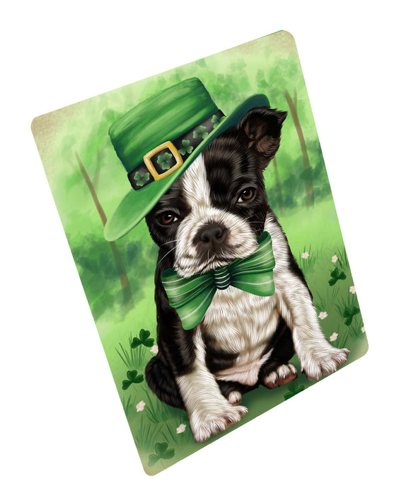 St. Patrick's Day Boston Terrier Dog Cutting Board - For Kitchen - Scratch & Stain Resistant - Designed To Stay In Place - Easy To Clean By Hand - Perfect for Chopping Meats, Vegetables, CA84102