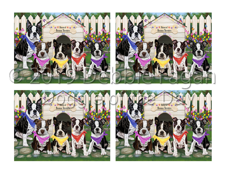 Spring Dog House Boston Terrier Dogs Placemat