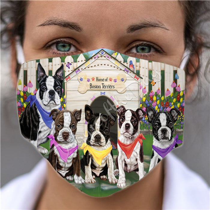 Spring Dog House Boston Terrier Dogs Face Mask FM48779