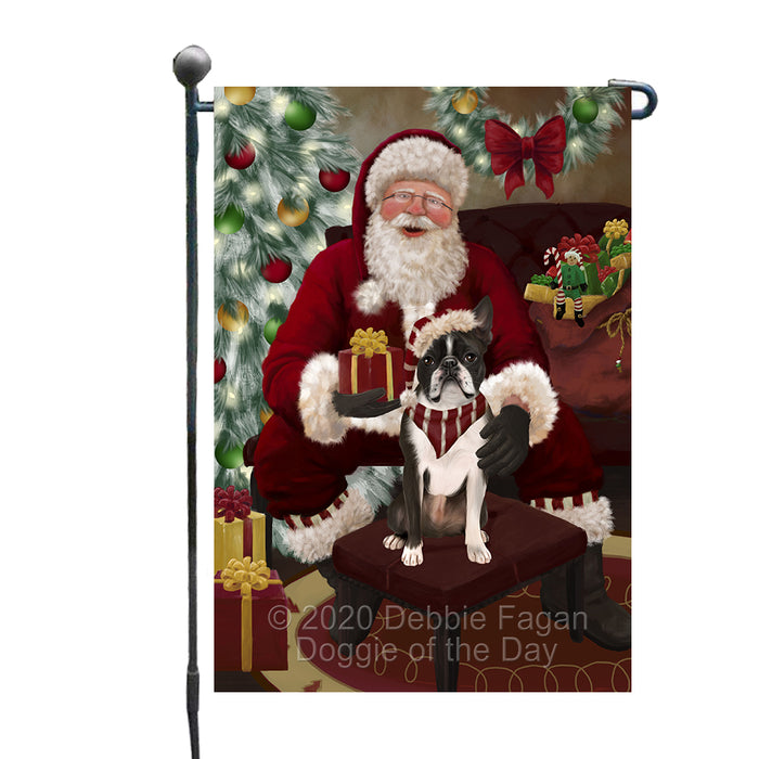 Santa's Christmas Surprise Boston Terrier Dog Garden Flag GFLG66724