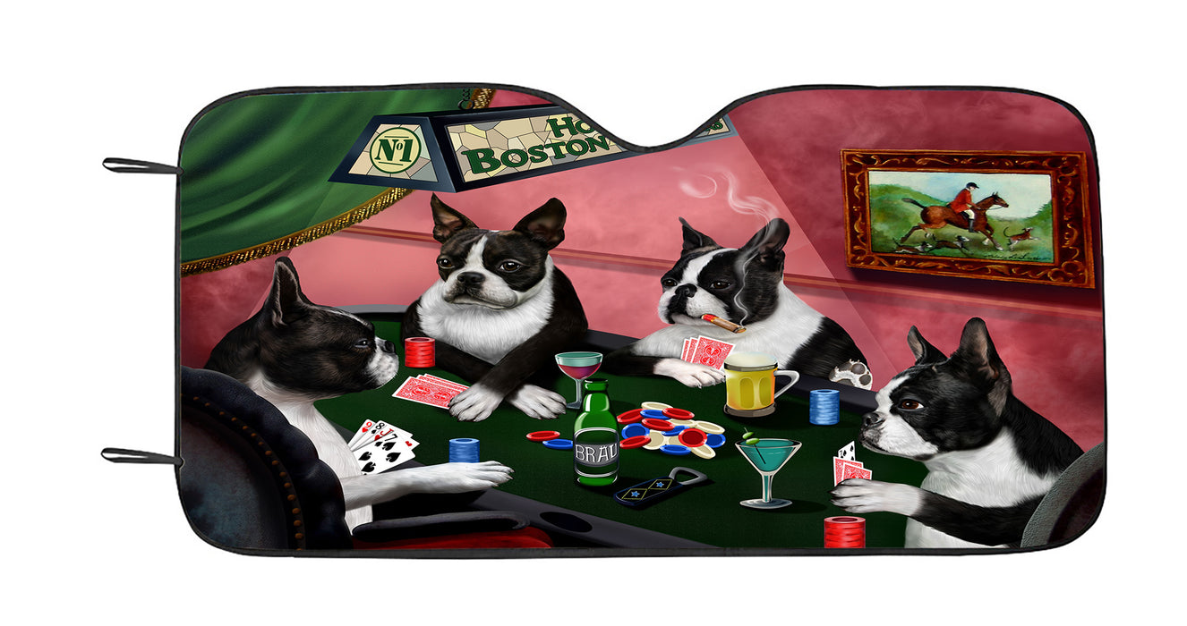 Home of  Boston Dogs Playing Poker Car Sun Shade