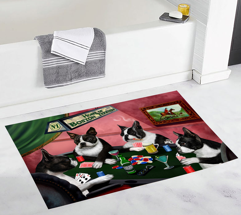 Home of  Boston Dogs Playing Poker Bath Mat