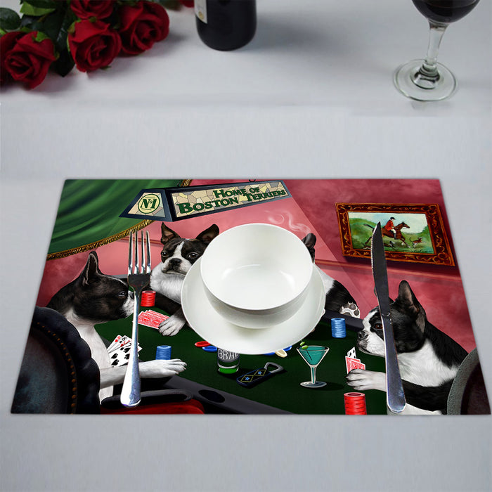 Home of  Boston Dogs Playing Poker Placemat