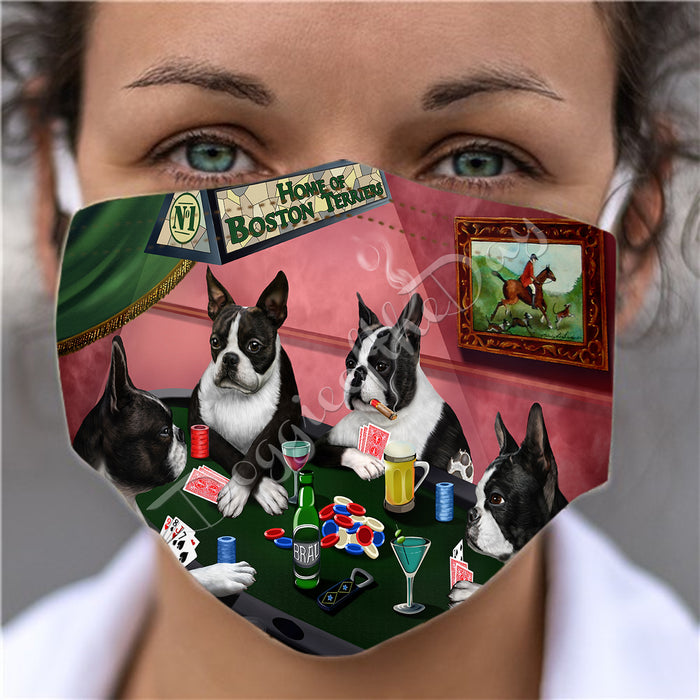 Home of Boston Dogs Playing Poker Face Mask FM49773