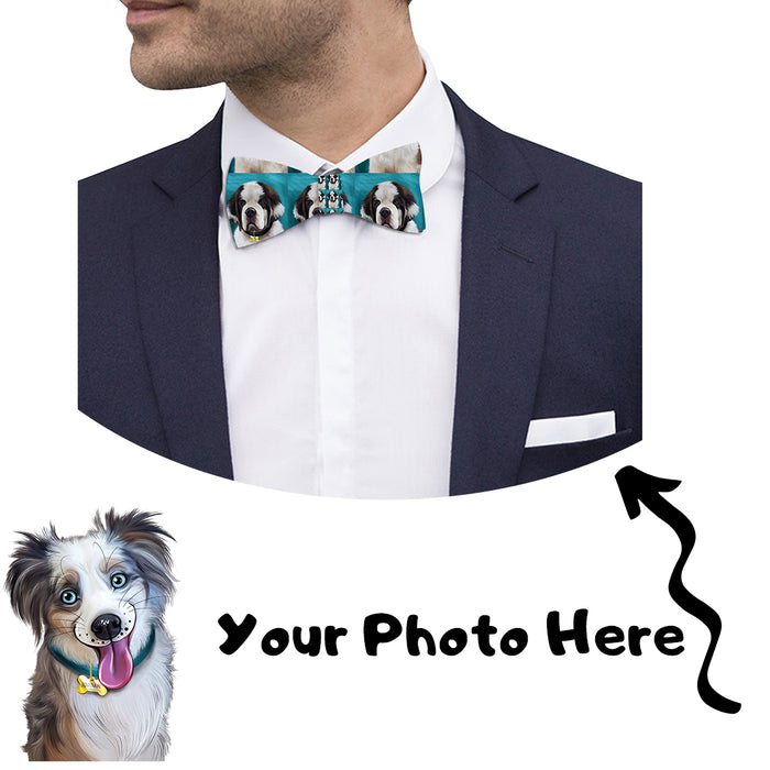 Add Your PERSONALIZED PET Painting Portrait Photo on Bow Tie