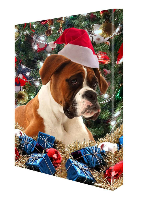 Boxer Dog Christmas Canvas 18 x 24
