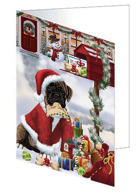 Boxer Dog Dear Santa Letter Christmas Holiday Mailbox Handmade Artwork Assorted Pets Greeting Cards and Note Cards with Envelopes for All Occasions and Holiday Seasons GCD65660