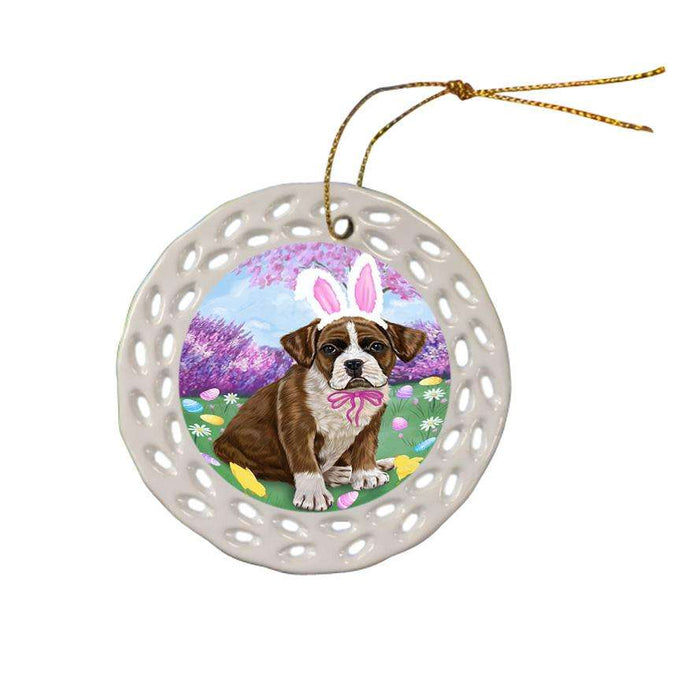 Boxer Dog Easter Holiday Ceramic Doily Ornament DPOR49066