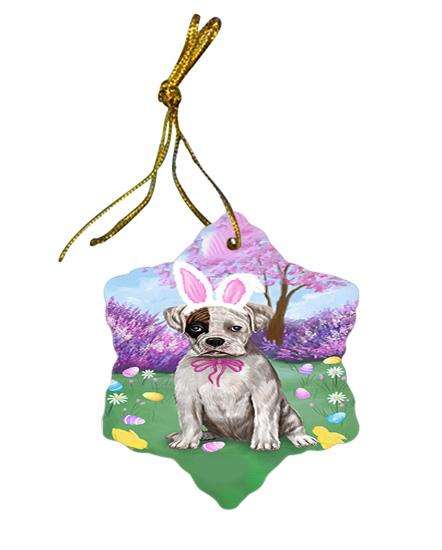 Boxer Dog Easter Holiday Star Porcelain Ornament SPOR49060