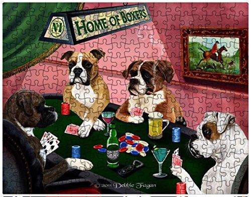 Boxer Puzzle 300 Pc. with Photo Tin Four Dogs Playing Poker