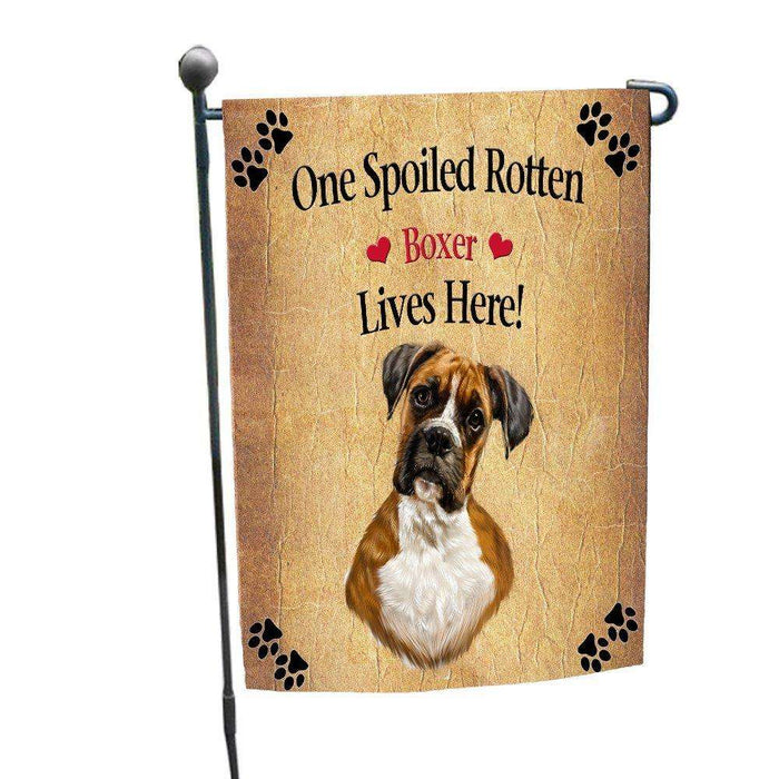 Boxer Spoiled Rotten Dog Garden Flag
