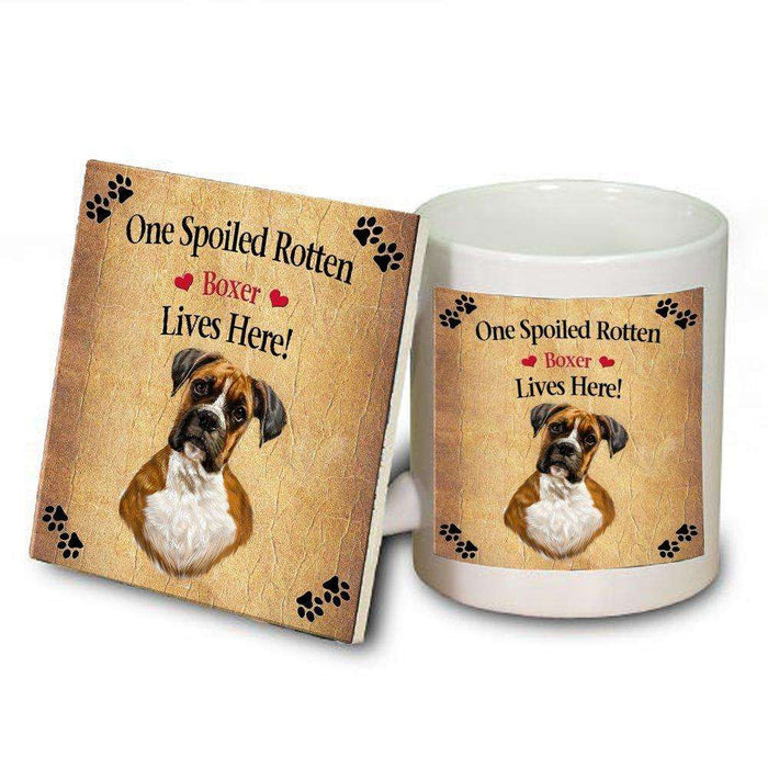 Boxer Spoiled Rotten Dog Mug and Coaster Set