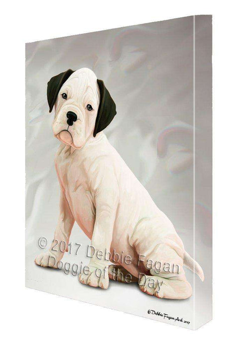 Boxer White Dog Canvas Wall Art