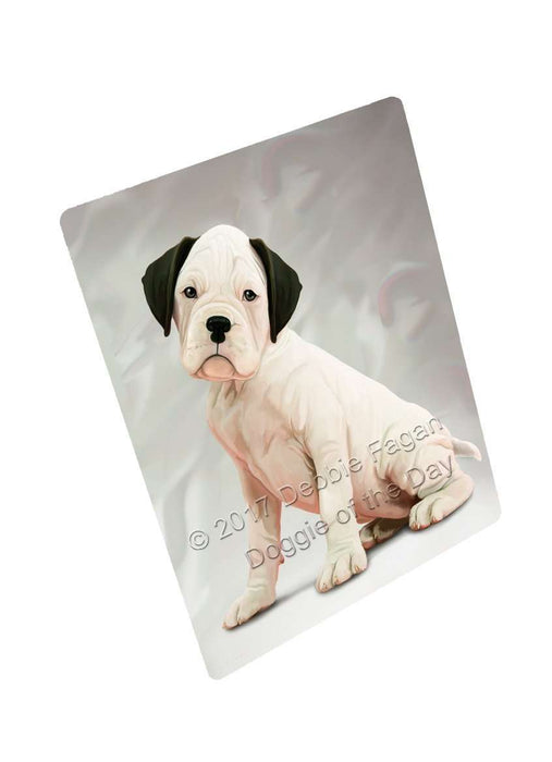 Boxer White Dog Tempered Cutting Board