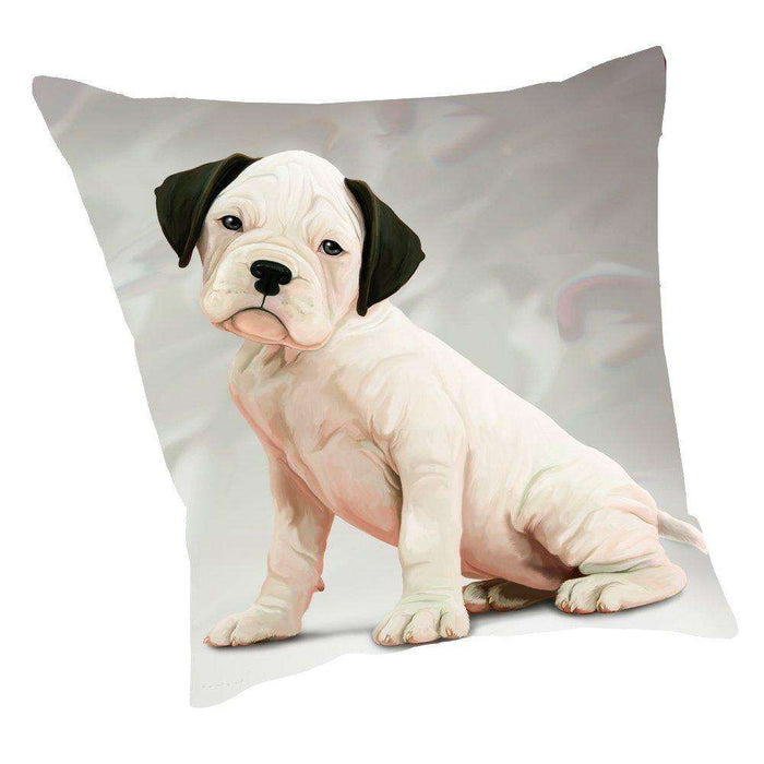 Boxer White Dog Throw Pillow D008