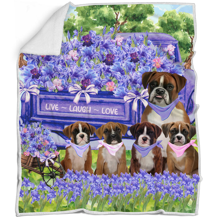 Boxer Blanket: Explore a Variety of Designs, Cozy Sherpa, Fleece and Woven, Custom, Personalized, Gift for Dog and Pet Lovers