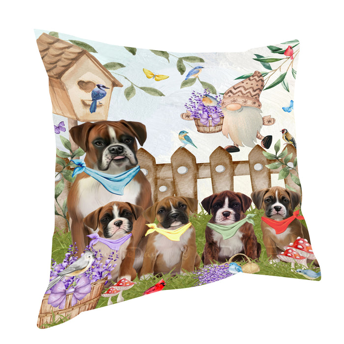 Boxer Dogs Pillow: Explore a Variety of Designs, Custom, Personalized, Pet Cushion for Sofa Couch Bed, Halloween Gift for Dog Lovers