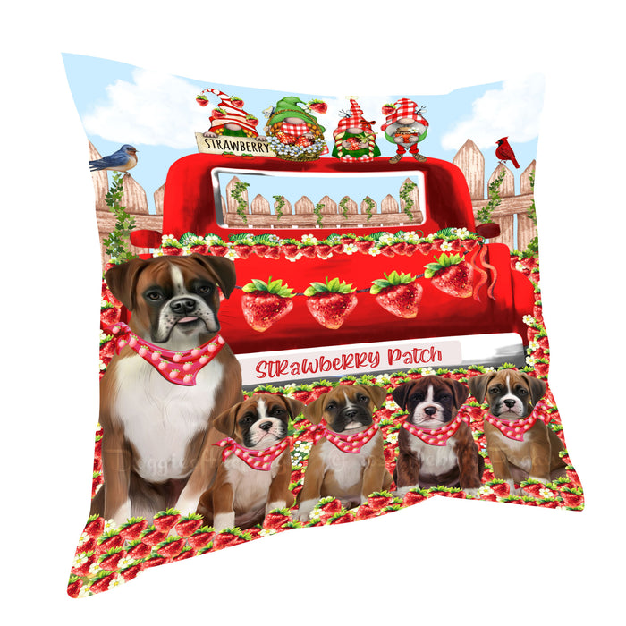 Boxer Dogs Pillow: Cushion for Sofa Couch Bed Throw Pillows, Personalized, Explore a Variety of Designs, Custom, Pet and Dog Lovers Gift