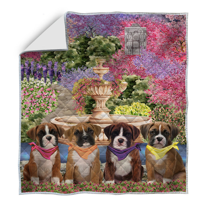Boxer Bed Quilt, Explore a Variety of Designs, Personalized, Custom, Bedding Coverlet Quilted, Pet and Dog Lovers Gift
